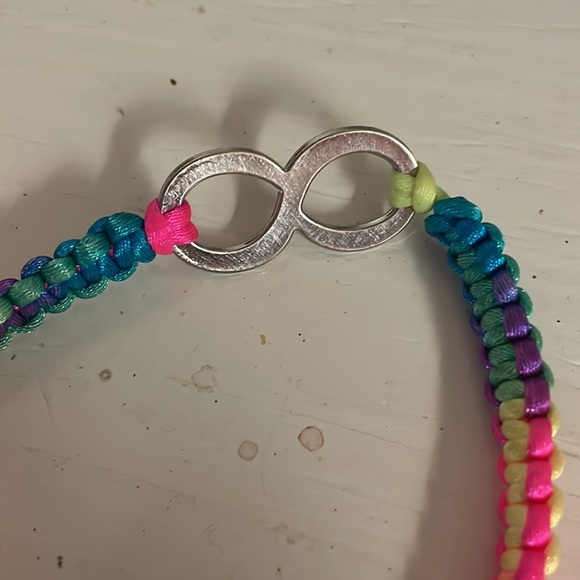 12” adjustable woven necklace w/best friends forever BFF silver tone pendant - Picture 10 of 13